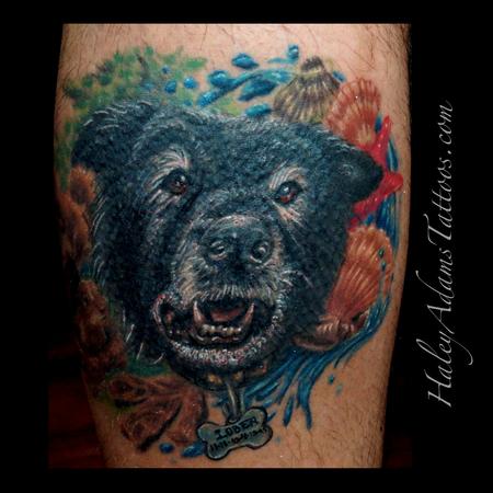 Tattoos - lober the dog with seashells - 108240